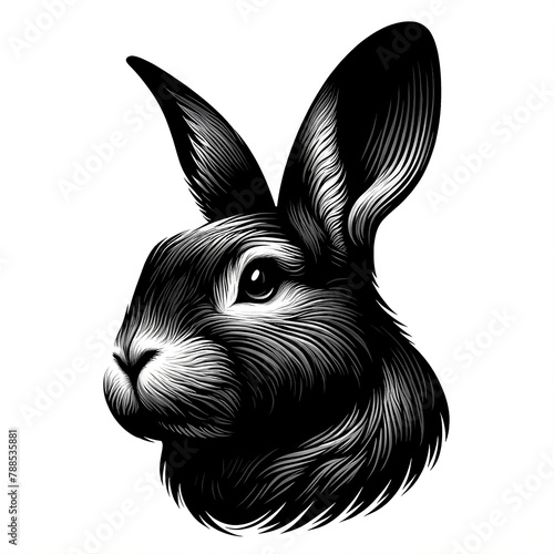 Line-art Rabbit portrait (Jpeg)