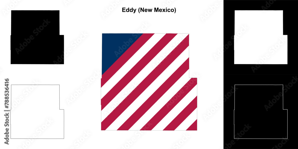 Eddy County (New Mexico) outline map set Eddy County (New Mexico) outline map set