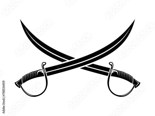 Crossed swords isolated on white background design element for logo label badge sign vector illustration