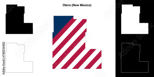 Otero County (New Mexico) outline map set