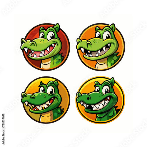 set of funny crocodile monsters