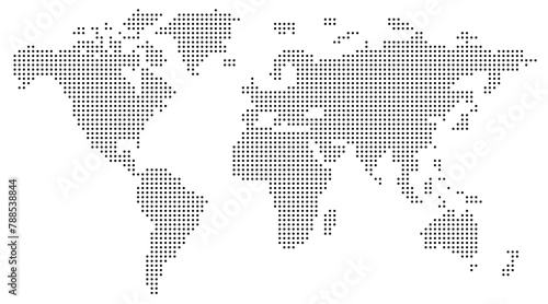 World map dotted illustration. Worldwide global map with dots. Isolated Earth atlas wallpaper.