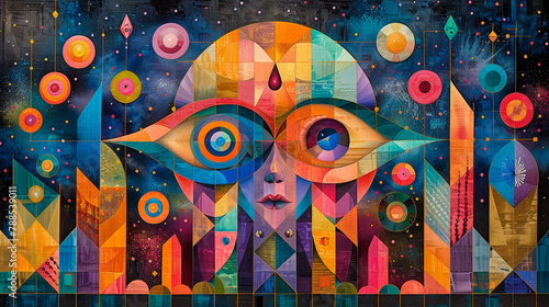 Background with a abstract face.
