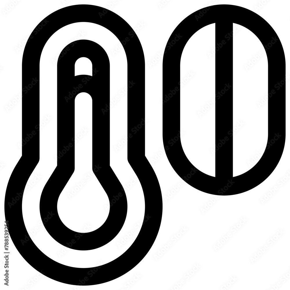 Climate-resistant coffee. Editable stroke vector icon.
