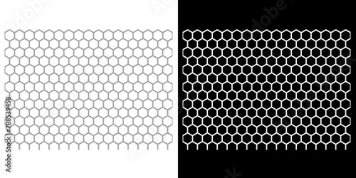 3D rendering illustration of a modular honeycomb grid panel