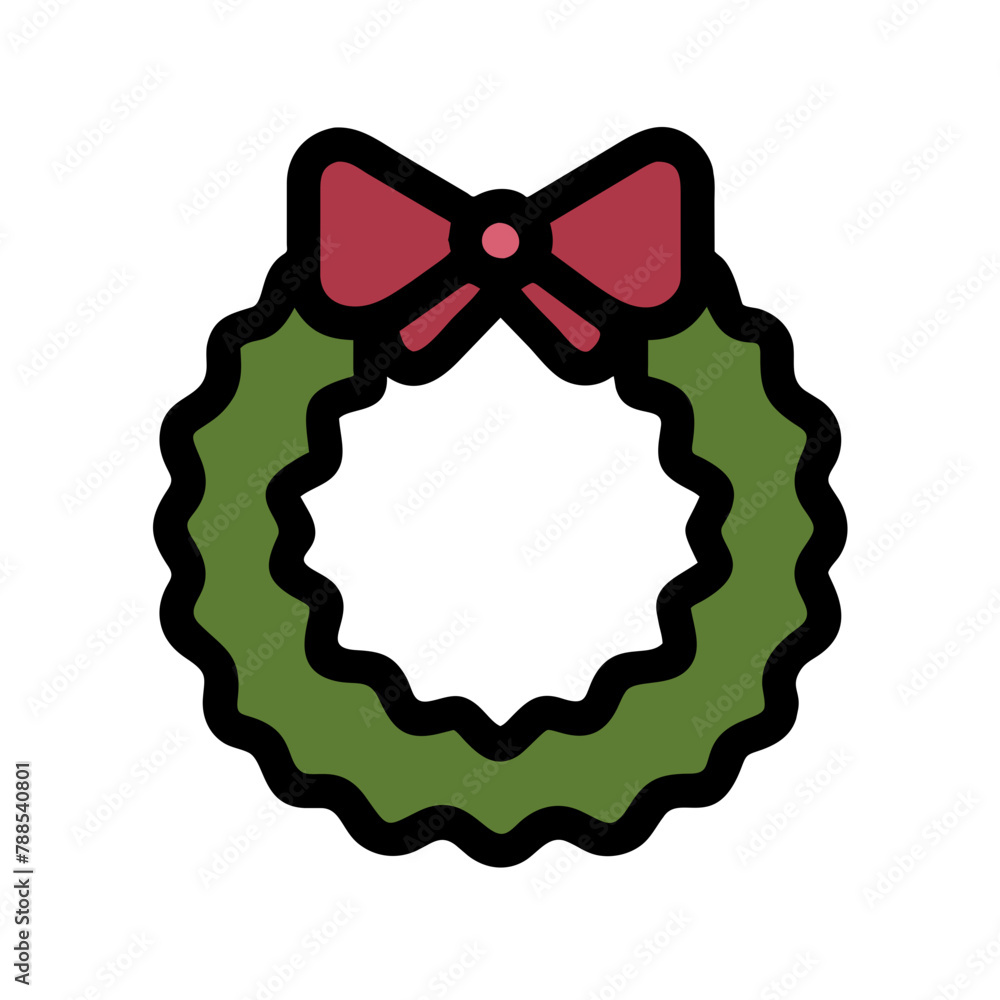 Christmas Wreath icon vector graphics element silhouette sign symbol illustration on a Transparent Background Christmas Wreath icon vector graphics element silhouette sign symbol illustration on a Transparent Background