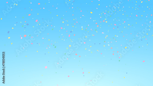 細かい紙吹雪が空に舞う背景イラスト_16:9