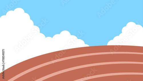 運動会のグラウンドの背景イラスト_16:9
