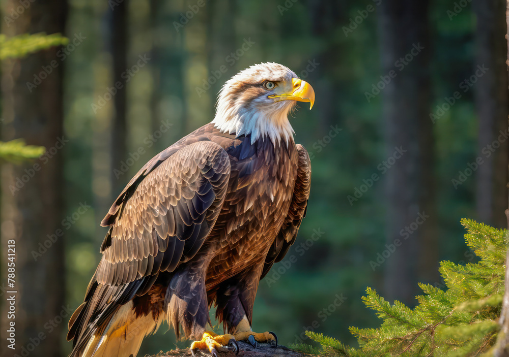 Fototapeta premium Close up of an eagle behind in nature