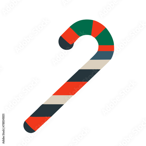 Candy Cane icon vector graphics element silhouette Christmas sign symbol illustration on a Transparent Background