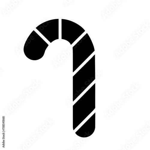 Candy Cane icon vector graphics element silhouette Christmas sign symbol illustration on a Transparent Background