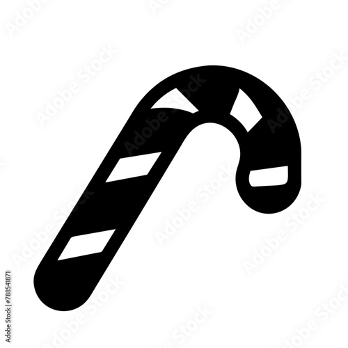 Candy Cane icon vector graphics element silhouette Christmas sign symbol illustration on a Transparent Background