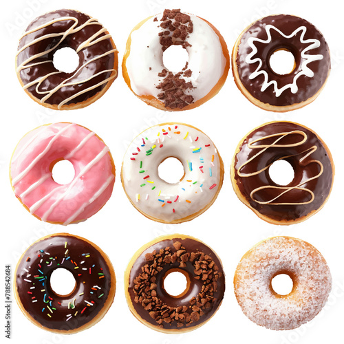 several variants of donut flavors