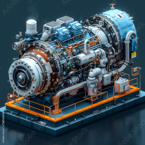 Futuristic Industrial Engine on Display