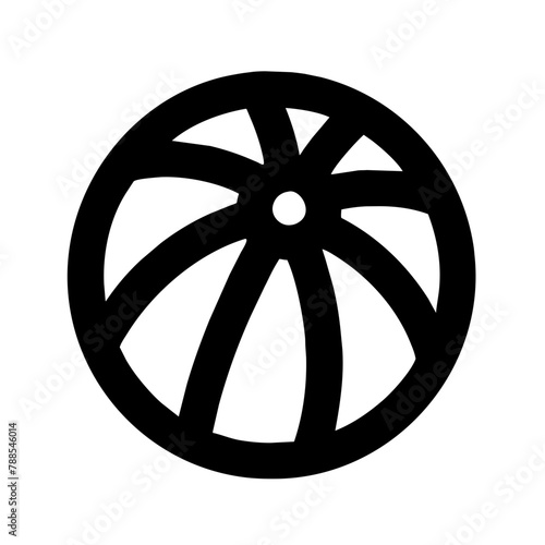 Beach Ball icon vector graphics element silhouette sign symbol illustration on a Transparent Background