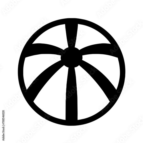 Beach Ball icon vector graphics element silhouette sign symbol illustration on a Transparent Background