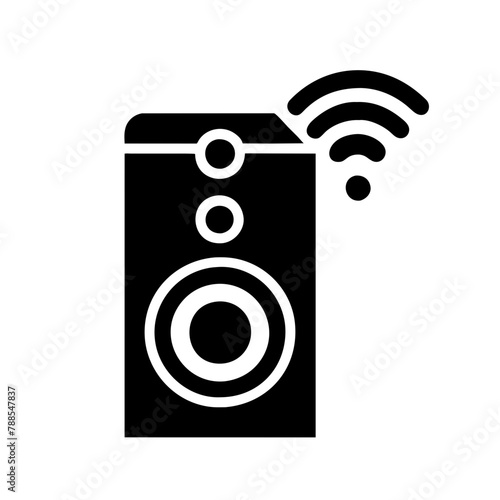 Smart Speaker icon vector graphics element silhouette sign symbol illustration on a Transparent Background