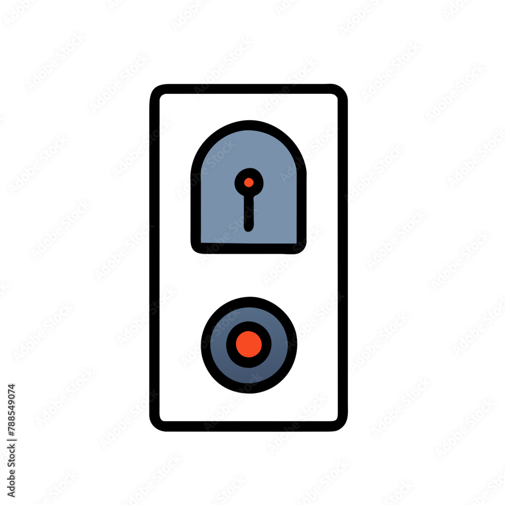 Smart Doorbell Lock single icon vector graphics element silhouette sign symbol illustration on a Transparent Background Smart Doorbell Lock single icon vector graphics element silhouette sign symbol illustration on a Transparent Background