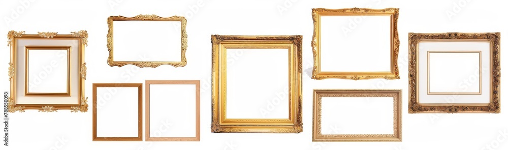 picture frame set isolated on white background gold vintage picture frame set isolated on white background gold vintage