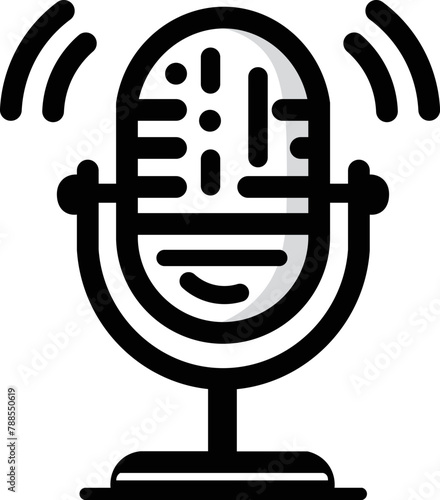 Minimalist podcast style microphone illustration