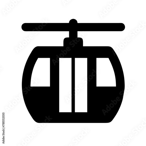 Cable Car icon Vector graphics element silhouette sign symbol illustration on a Transparent Background
