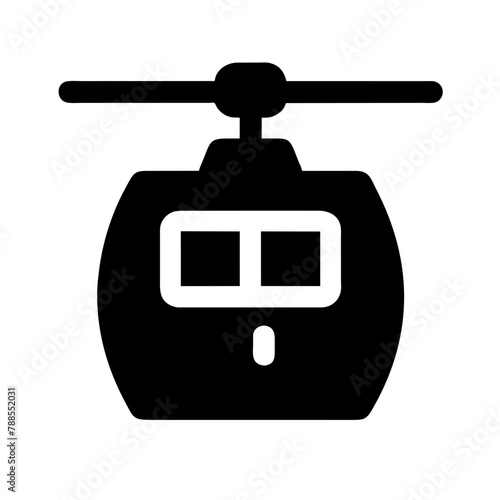 Cable Car icon Vector graphics element silhouette sign symbol illustration on a Transparent Background