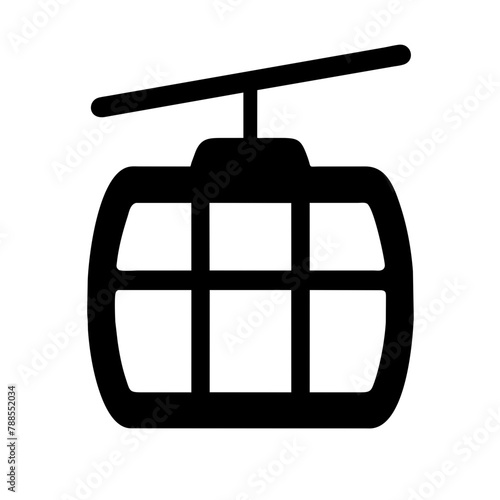 Cable Car icon Vector graphics element silhouette sign symbol illustration on a Transparent Background