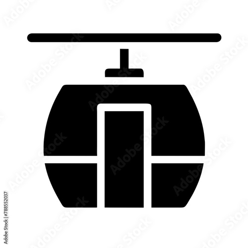 Cable Car icon Vector graphics element silhouette sign symbol illustration on a Transparent Background