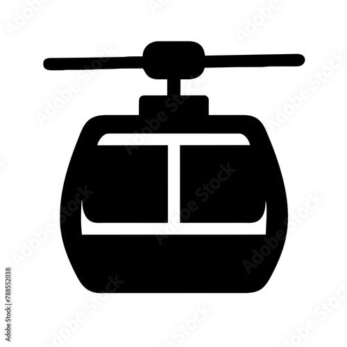 Cable Car icon Vector graphics element silhouette sign symbol illustration on a Transparent Background