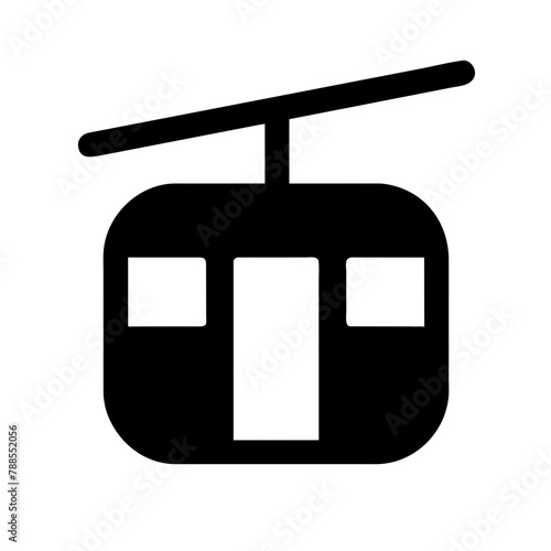 Cable Car icon Vector graphics element silhouette sign symbol illustration on a Transparent Background