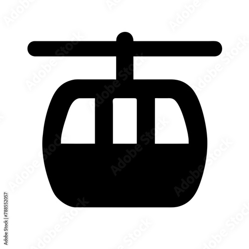 Cable Car icon Vector graphics element silhouette sign symbol illustration on a Transparent Background