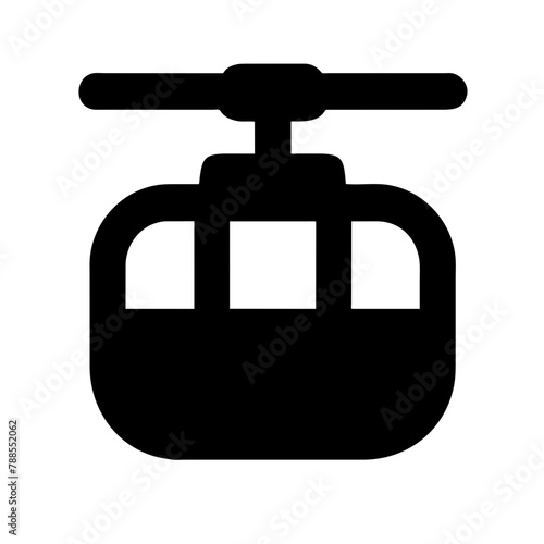 Cable Car icon Vector graphics element silhouette sign symbol illustration on a Transparent Background