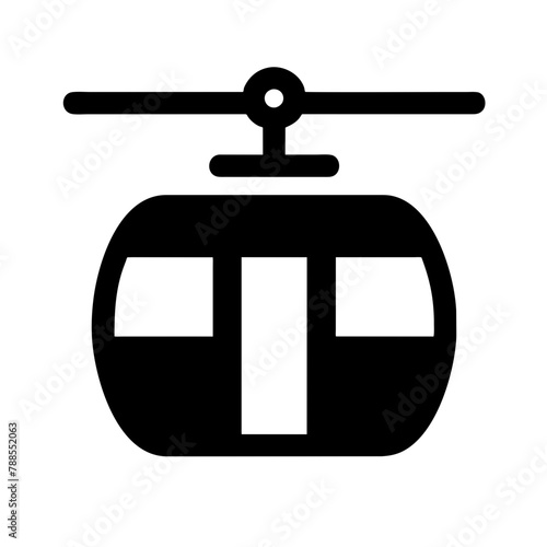 Cable Car icon Vector graphics element silhouette sign symbol illustration on a Transparent Background