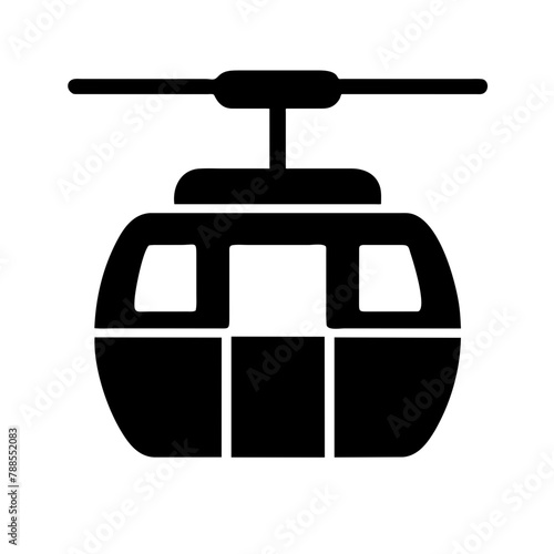 Cable Car icon Vector graphics element silhouette sign symbol illustration on a Transparent Background