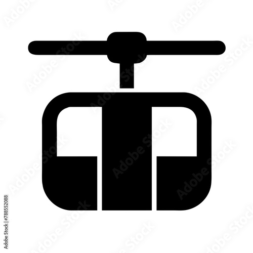 Cable Car icon Vector graphics element silhouette sign symbol illustration on a Transparent Background