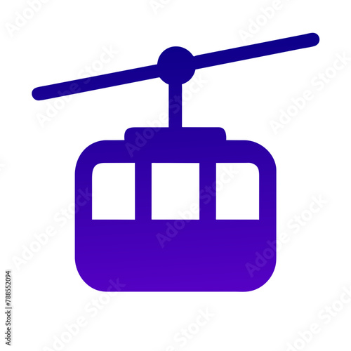 Cable Car icon Vector graphics element silhouette sign symbol illustration on a Transparent Background
