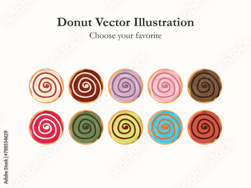 donut glaze cartoon vector pastry icon bakery menu illustration sugar baked dessert food summer eat