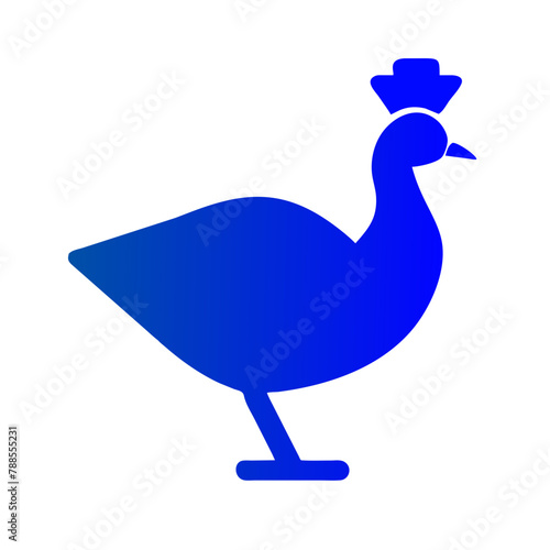 Peacock icon vector graphics element silhouette sign symbol illustration on a Transparent Background
