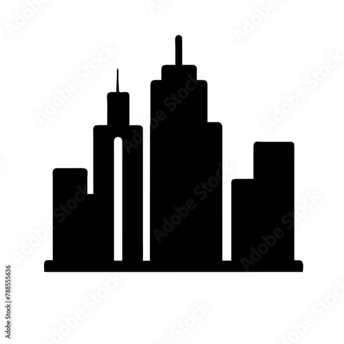 City icon vector graphics element silhouette sign symbol illustration isolated on a Transparent Background