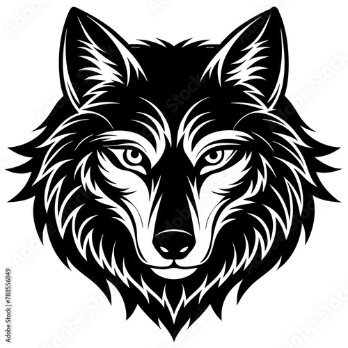 wolf head silhouette vector illustration 