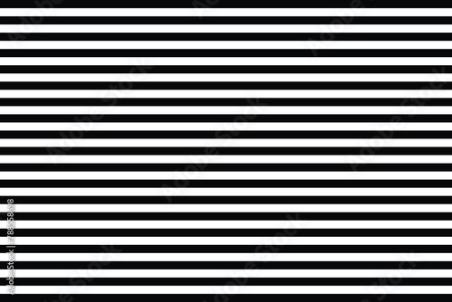 Striped background with horizontal straight black and white stripes. Seamless and repeating pattern. Editable vector illustration. photo