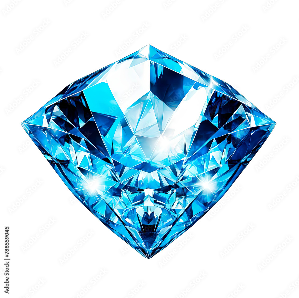 Sparkling blue diamond on a transparent background isolated. Sparkling blue diamond on a transparent background isolated.