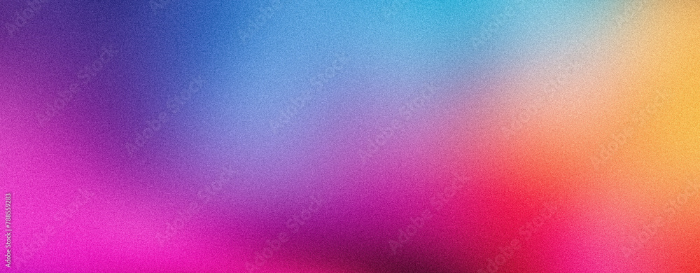 Grainy gradient background, vibrant summer colors noise texture abstract banner backdrop design