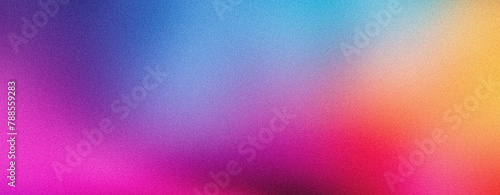Grainy gradient background, vibrant summer colors noise texture abstract banner backdrop design