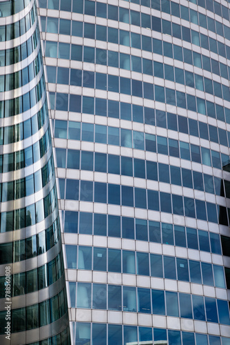 abstract photo of modern office buildings made of glass windows
