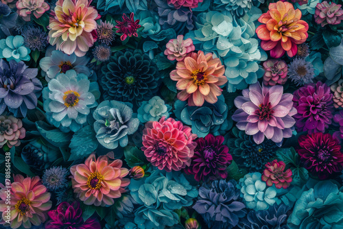 Enchanting Floral Mosaic: A Tapestry of Lush, Colorful Blooms