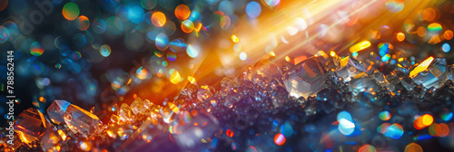 Sparkling Colorful Crystal Bokeh Background for Festive Design © smth.design