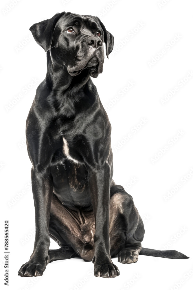 Fototapeta premium Cane corso dog sitting isolated on transparent background