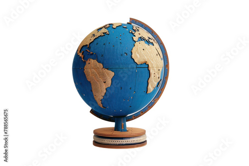wooden Globe model isolated on white background