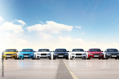 lineup of diverse modern cars © BetterPhoto
